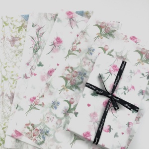 Großhandel 2025 Neuerscheinung Luxuriöses Wasserfestes Recycelbares Blumengeschenkpapier in Bögen - Product Image 1