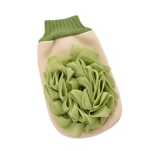 Gant de douche exfoliant 2-en-1 pour enfants et usage domestique, double face ovale en PE, design moderne - Product Image 1