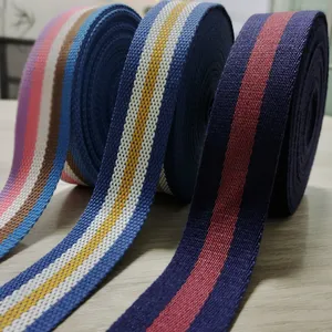 Custom Wholesale Pet Heavy Striped Pattern Cotton Webbing Tube 38mm Webbing Tape Webbing Cotton