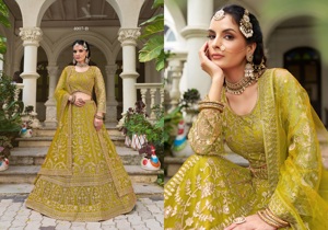 Lehenga Choli en tissu papillon pur, exporté d'Inde, avec doublure à 2 couches et travail de designer de qualité supérieure, pour femmes, disponible à la vente. - Product Image 6