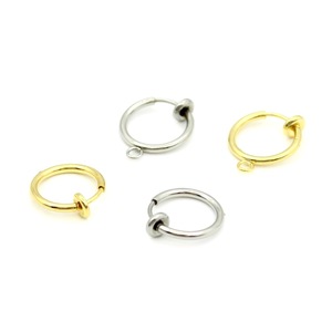 <b>Clip</b>-On Earrings Stainless Steel Round 13mm <b>Spring</b> Painless For Non-Pierced Ears DIY Jewelry Accessories - Product Image 2