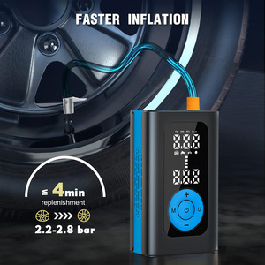Compresseur d'air portable 7,4 V avec affichage numérique, <span class=keywords><strong>gonfleur</strong></span> de pneus, moniteur de pression, lumière d'urgence, certifié CE, arrêt automatique - Product Image 3
