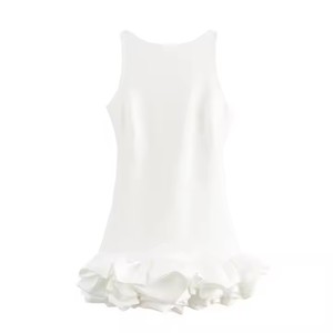 <span class=keywords><strong>Robe</strong></span> <span class=keywords><strong>Courte</strong></span> Chic Y2K pour Femme, Élégante, Sans Manches, Dos Nu, à Volants et Plis, Idéale pour Soirées et Fêtes - Product Image 6