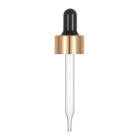 Pipette compte-gouttes en verre pour sérum, forme ronde, 18/410 20/400, avec bouchon en aluminium lisse pour flacon en verre