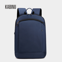 Mochila Ligera para Portátil de Una Sola Capa con Logotipo Personalizado, Superficie de Color Sólido, para Hombres, Oficina, Viajes Diarios