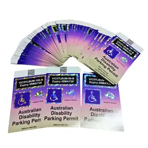Individuelle Parkplatzschildkarte Jede Karte hat ihre eigene Seriennummer Behindertes Parkplatzschild Behinderung Parkausweiskarte