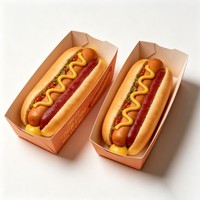 Boîte à hot-dogs et hamburgers en carton avec impression de logo personnalisée pour les restaurants de restauration rapide et les services de livraison à emporter