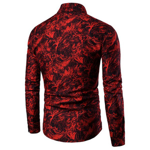 Autunno e inverno camicia da uomo con stampa Casual a maniche lunghe Slim Fit maschile abito sociale per gli uomini - Product Image 6