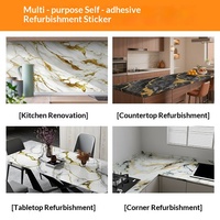Film PVC pour armoires de cuisine, papier peint marbré auto-adhésif, imperméable, isolant, résistant aux hautes températures, à peler et à coller