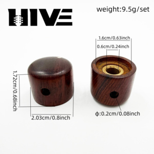 Bouton de guitare HIVE Exquisite Cocobolo, bouton en bois massif de 6 mm pour guitare électrique et basse, accessoire de modification personnalisé - Product Image 2