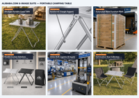 Table de camping pliable robuste et durable, offrant une variété de services personnalisés