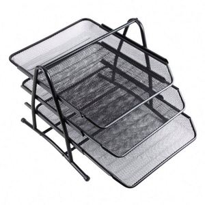 Organisateur de bureau en métal à 3 niveaux pour documents, lettres, dossiers, livres, magazines, courrier et factures, disponible en divers styles - Product Image 5