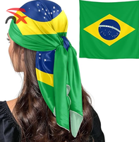 Foulard carré en polyester d'usine, foulard en soie, bandana, foulard brésilien, bandanas drapeau national