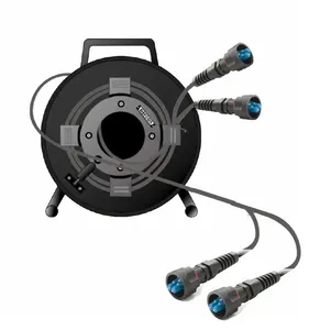 Fiber Optic Connector Black Cable Waterproof Reel Deployable Broadcast Cable Reel Management System