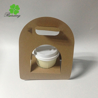 Sac porte-gobelet en papier, Logo personnalisé, boissons à emporter, porte-café, plateau avec poignée, pour 1/2/4 tasses, vente en gros