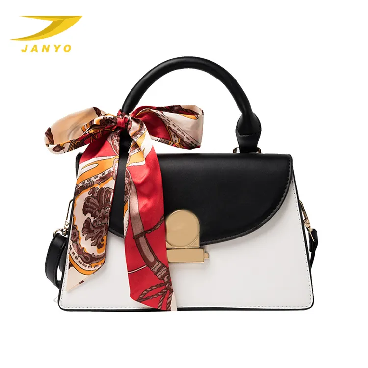 All-match silk scarf simplicity and popular bag women 2020 new trendy Korean style contrast color shoulder bag