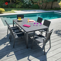 Table de salle à manger extérieure compacte en stratifié durable et imperméable Jialifu 12 mm