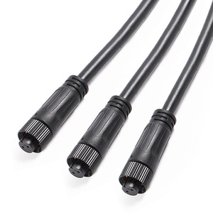 ขั้วต่อกันน้ำหัวโลหะ M12 แบบ 2 3 4 5 แกน ทองแดงสีดำ สำหรับเชื่อมต่อสายไฟ LED ภายนอกอาคาร - Product Image 3