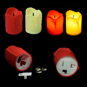 IShine 2'' Flameless Eco-Friendly LED Pillar <strong>Candle</strong> <strong>1</strong> LED Wax Drip Light-Up Battery Operated Home Decoration Christmas New Year - Product Image 4