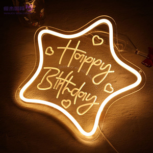 Acrylic Neon dấu hiệu trở lại khắc hạnh phúc sinh nhật <span class=keywords><strong>Led</strong></span> Neon Ánh sáng giáng sinh nóng trang trí hình ngôi sao chiếu sáng signage dấu hiệu - Product Image 2