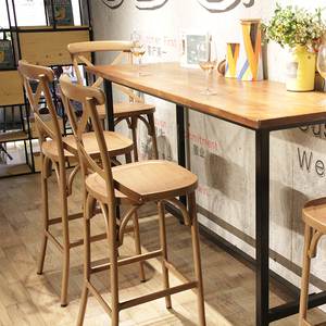 Taburete de <span class=keywords><strong>Bar</strong></span> de comedor de aluminio con respaldo en X multifuncional rústico Retro para cocina, jardín, sala de estar y uso en restaurante - Product Image 1