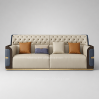 Chesterfield Echtleder-Sofa Luxuriöse Gepolsterte Couch Wohnzimmer-Möbelsets für Hotel- und Villenprojekte Komplettlösung