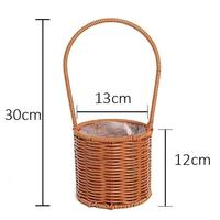 Panier à fleurs en osier tressé de style rustique, taille et couleur personnalisées, pot de plante intérieur/extérieur, cadeau de mariage, panier de pique-nique, panier de rangement