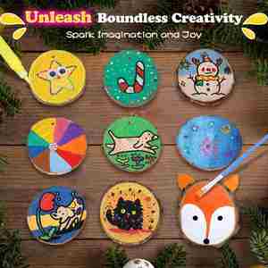 Set de manualidades de madera DIY para pintar a mano, estilo graffiti, que brilla en la oscuridad, para niños de 4 a 6 años, ideal para vacaciones, disponible para envío transfronterizo. - Product Image 4