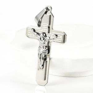 Colgantes de cruz de Jesús grandes de acero inoxidable para hombres y mujeres, regalos de joyería Punk, 1 ud. - Product Image 2