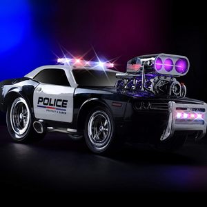 Jouet de voiture de police télécommandée à 6 canaux à l'échelle 2.4G 1:16 avec lumières LED et sirène Cool RC Vehicle for Kids - Product Image 2