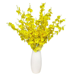 Orquídea de Corazón Amarillo, Flor de Seda, Flor Seca de Plástico, Cinco Ramas Grandes, Cabeza Amarilla, Ramo Decorativo, Ramo Artificial - Product Image 2