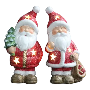 2024新しいホット販売クリスマスデコレーション雪だるま手保持松の木LEDライトセラミッククリスマス屋内装飾