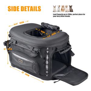 Caja transportadora portátil para perros y gatos, resistente a la intemperie, para equipaje o asiento de pasajero con correas de barra, color negro - Product Image 2