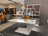 Escritorio Modular de Oficina Tipo I de Estilo Nórdico, Marca ML, en MDF, Moderno, Ejecutivo, para CEO, Color Rosa y Blanco, Hogar Inteligente, 3 Años de Garantía