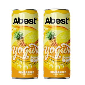 Bebida de Piña Abest con Boba Explosiva y Yogur, 320 ml, Bajo MOQ, Empaque en Caja, Bebida con Bolas de Jugo Explosivas - Product Image 1