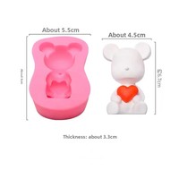 Moules en silicone pour la Saint-Valentin, formes irrégulières d'ours en peluche, de lèvres et de lettres LOVE, pour la décoration de gâteaux et de chocolats DIY