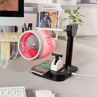 Decoración moderna para el hogar, ventilador eléctrico Jetfan USB creativo, adorno de escritorio de carga inalámbrica con pequeño turboventilador, diseño de motor de avión