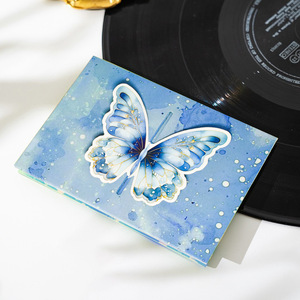 Carte de vœux pliable 3D colorée en forme de papillon, carte de remerciement, cadeaux OEM, carte en papier, carte de vœux - Product Image 3
