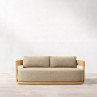Ensemble de canapés d'extérieur pour villa, mobilier de jardin moderne en teck pour hôtel, ensemble de canapés de patio en teck