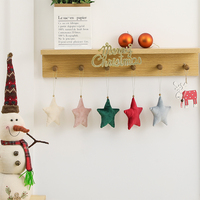 Nouveau Design Personnalisé Style Nordique 8 Couleurs Adorable Étoile de Noël Suspendue en Velours
