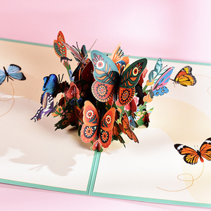 Cartes de vœux 3D papillon en papier avec carte de message et enveloppe - Product Image 2