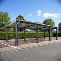 Abri de stationnement pour 3 voitures avec gouttière, abri de garage en acier galvanisé, auvent pour maison, villa, usage commercial