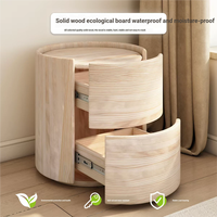Table de chevet cylindrique italienne style Normcore avec tiroirs en noyer courbés, plateau en pierre frittée, table de chevet de luxe, meuble tambour en bois massif