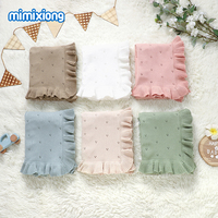 Mantas Mimixiong OEKO Tex para Niños y Niñas, Mantas de Algodón Suave Tejido, Mantas para Bebés y Niños con Borde Decorativo