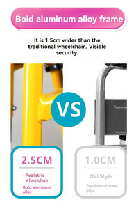 Kursi roda Manual logam campuran aluminium ringan, dapat diatur untuk anak-anak dengan peralatan rehabilitasi anak-anak - Product Image 5