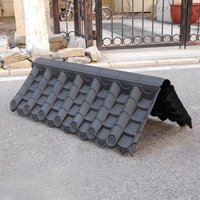 Tuiles de toit japonaises en résine synthétique, panneaux de toiture légers en plastique ASA pour gazebos et murs de jardin