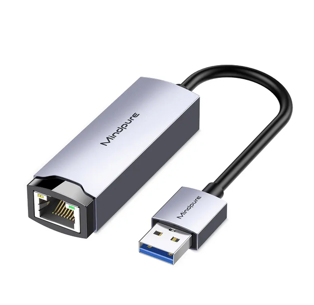 Mindpure USB 3.0 to RJ45 Gigabit Ethernet Dongle LAN Network Adapter RTL8153 Chip for TV Box Nintendo Switch Campus Network PC