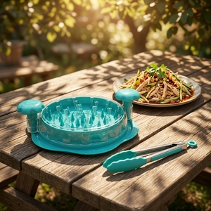 Desmenuzador de Pollo <span class=keywords><strong>Manual</strong></span>, Grande, Visible, Antideslizante, con Mango Ergonómico y Cepillo para Desmenuzar Carne en la Cocina - Product Image 1