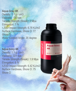 Résine Phrozen Aqua 4K UV 405nm 100% pure pour imprimante 3D LCD à polymérisation par photons 1kg - Product Image 6