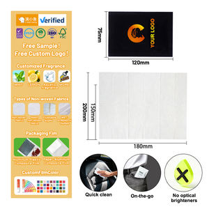 Paños orgánicos ecológicos personalizados de Bajo MOQ, toallitas húmedas de cuero desechables con aroma a limón y menta para coche, toallitas húmedas de cuero para limpieza - Product Image 1